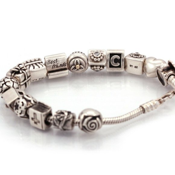 Pandora Sterling & 14K Gold 925 ALE Charm Bracelet - Picture 3 of 4